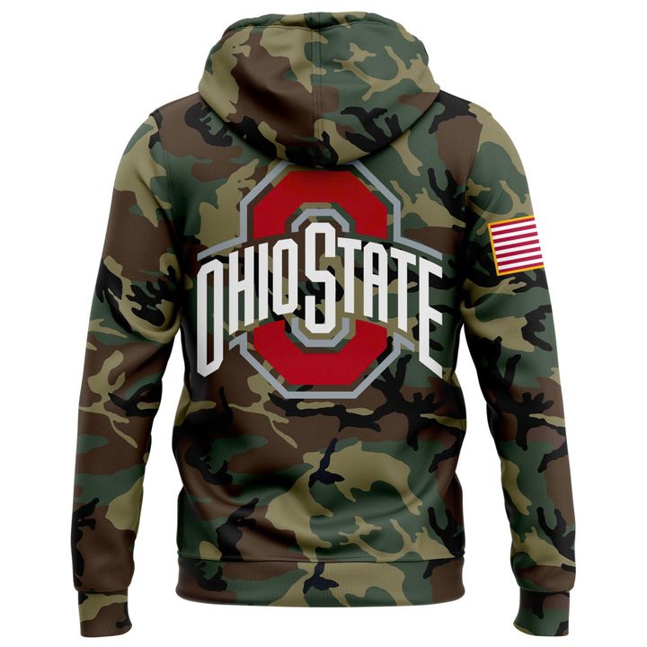 Ohio State Football Military Appreciation Camo Hoodie 2025
