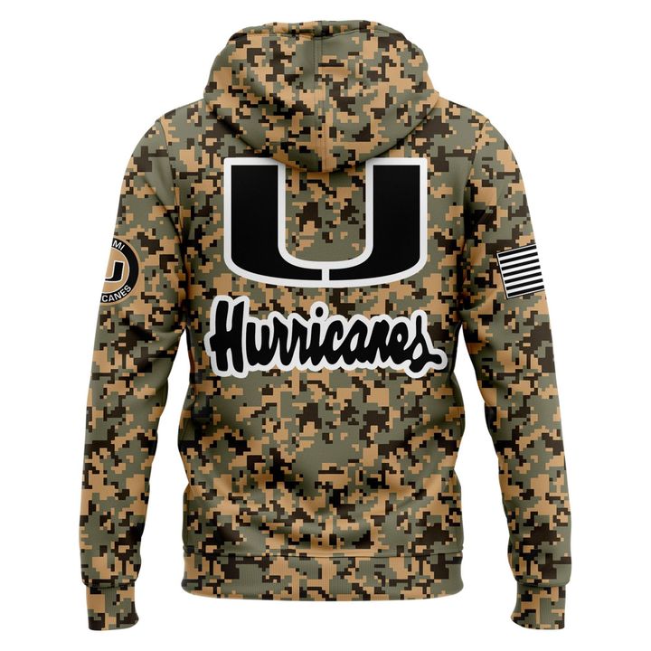 Miami Hurricanes Football x Military Camo Mode Limited Edition Hoodie 2025