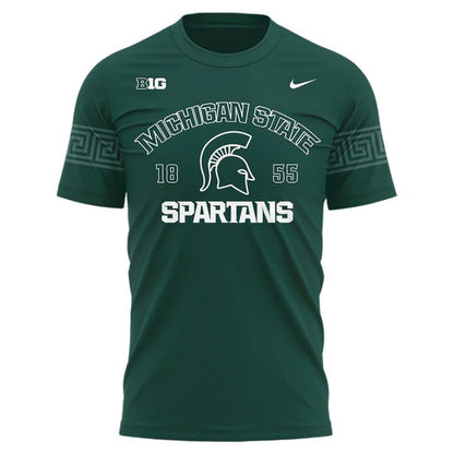 2025 Michigan State Spartans Helmet Logo EST. 1855 Uniform T-Shirt