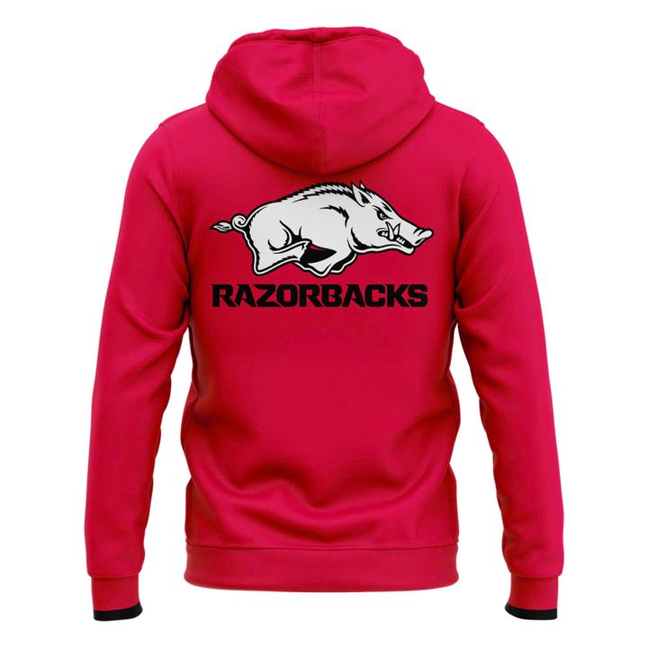 Special New 2025 Arkansas Razorbacks Uniform Red Zip Hoodie