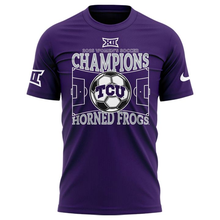 Texas Christian University Women's Soccer 2025 Big 12 Regular Season Champions Short Sleeve T-Shirt-V1