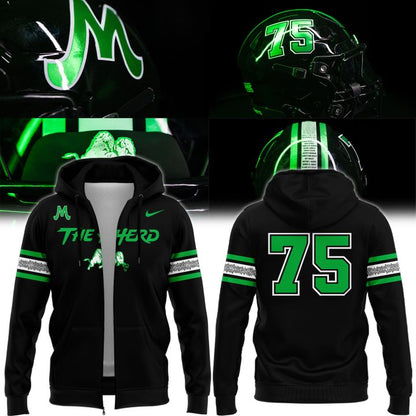 NOVEMBER 14, 1970 The Herd Wordmark "For The 75" Logo Zip Hoodie