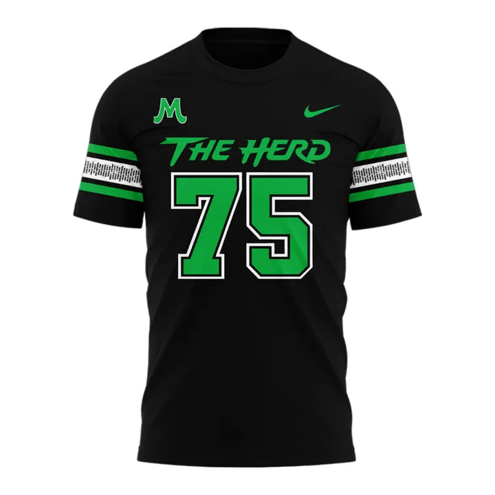 NOVEMBER 14, 1970 The Herd Wordmark "For The 75" Logo T-Shirt V2