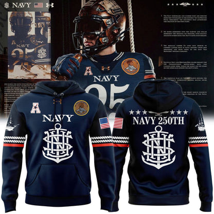 Navy Midshipmen 250th Anniversary Uniform Sideline Collection Replica Hoodie