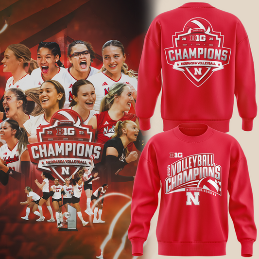 Nebraska Volleyball  2025 BIG TEN CHAMPIONS Sweatshirt