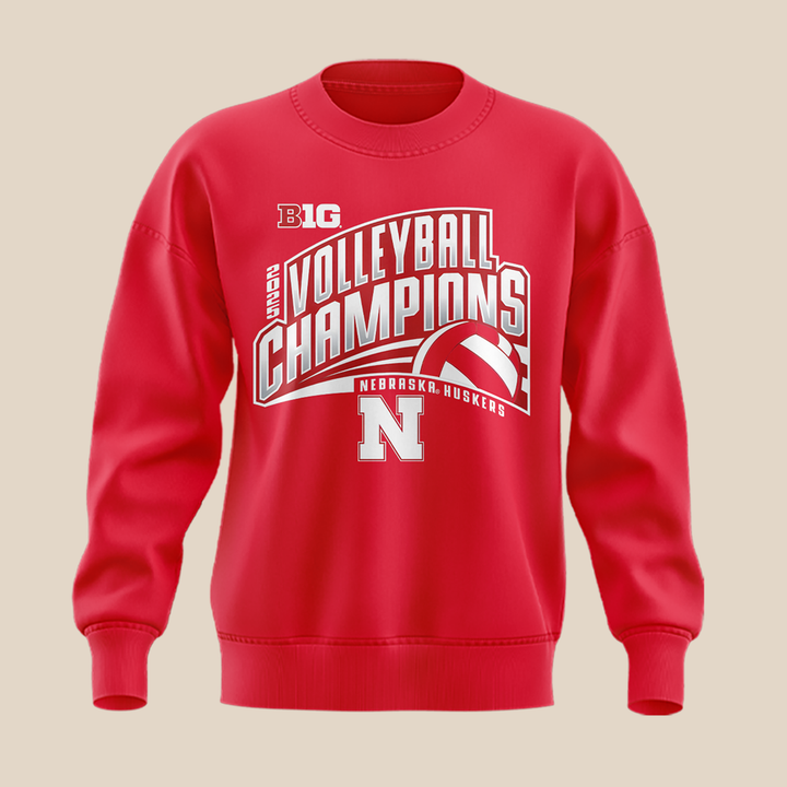 Nebraska Volleyball  2025 BIG TEN CHAMPIONS Sweatshirt