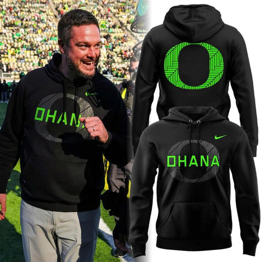 Unisex Black Oregon Ducks Ohana 2025 Hoodie V2