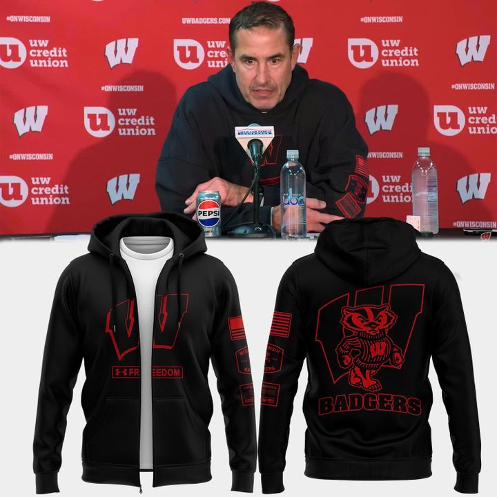 Wisconsin Badgers football Coach Luke Fickell Limited Edition Zip Hoodie 2025