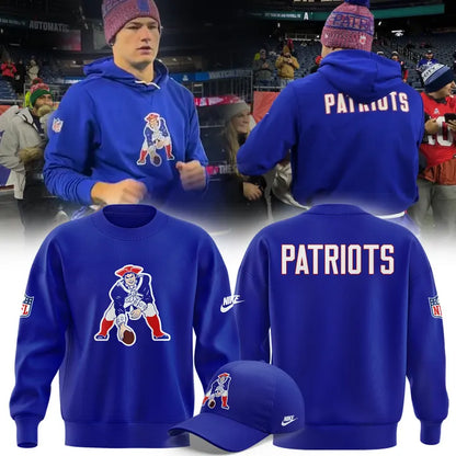 New England Patriots Throwback Historic Royal Sweatshirt