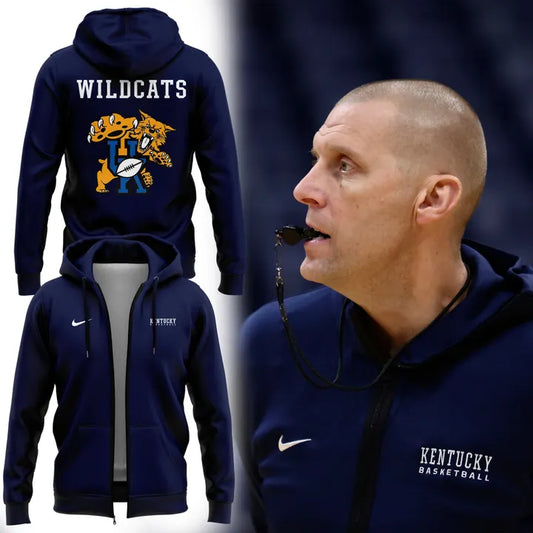 Special New 2025 Coach Mark Pope Kentucky Wildcats Zip Hoodie