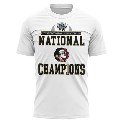 Unisex Champion White Florida State Seminoles 2025 NCAA Women's Soccer National Champions Locker Room Tee-V4(White)