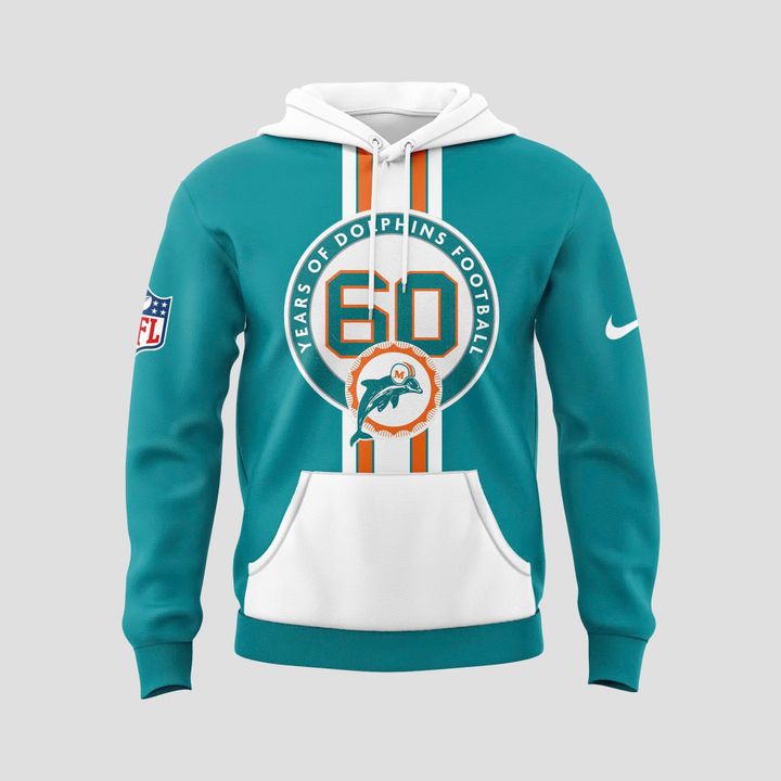 Unisex 60th Year Dolphins Football Hoodie