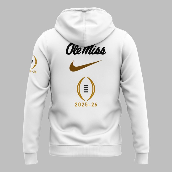 Ole Miss Rebels Football 2025 Sugar Bowl Bound White Hoodie