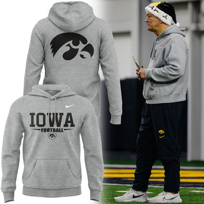 Limited edition Coach Kirk Ferentz Hoodie Gray for fans Iowa Hawkeyes football