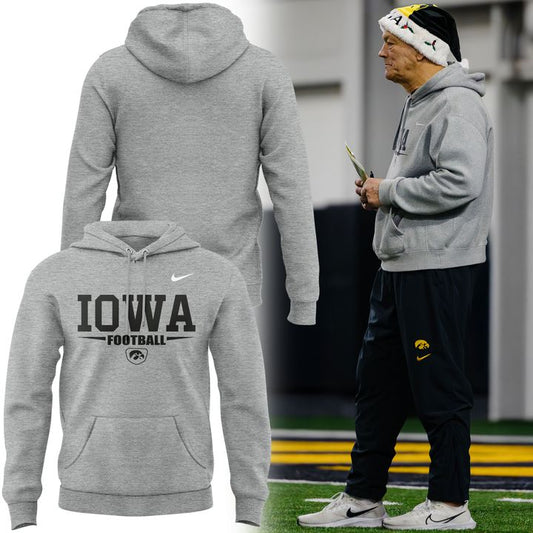 Limited edition Hoodie Gray Coach Kirk Ferentz for fans Iowa Hawkeyes football.