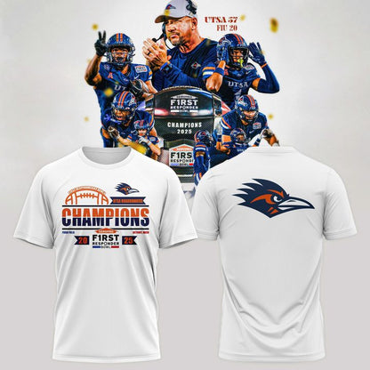 UTSA football 2025 First Responder Bowl Champs T-shirt - White