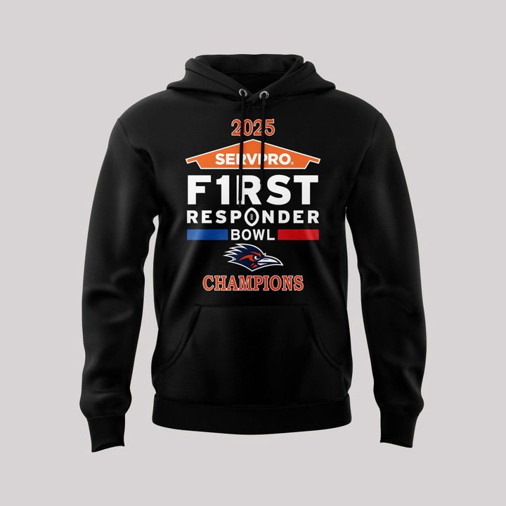 UTSA Roadrunners football 2025 First Responder Bowl Champs Hoodie - black
