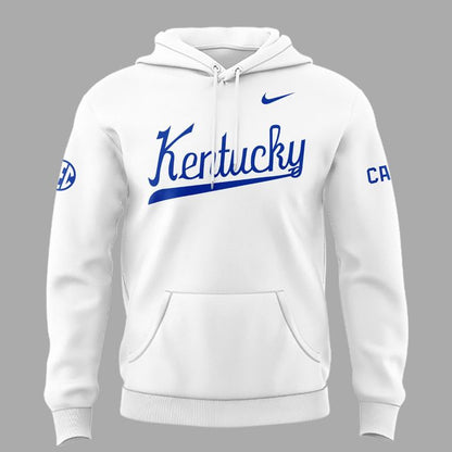 2026 Kentucky Wildcats Baseball White Uniform Hoodie