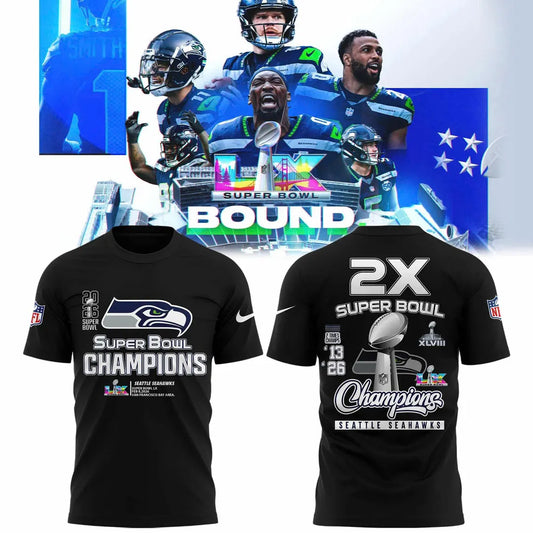 Seattle Seahawks Super Bowl LX Champions Limited Edition T.shirt