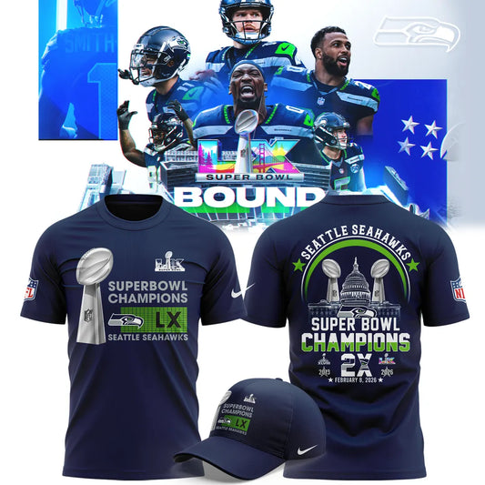 Seattle Seahawks Super Bowl LX Champions Limited Edition T.shirt