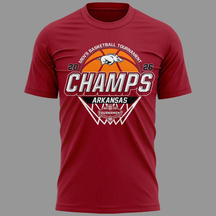 Arkansas Razorbacks Men's Basketball 2026 SEC Tournament Champions T Shirt