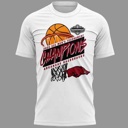 Arkansas Razorbacks Men's Basketball 2026 SEC Tournament Champions T Shirt