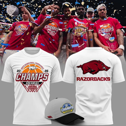 Arkansas Razorbacks Men's Basketball 2026 SEC Tournament Champions T Shirt