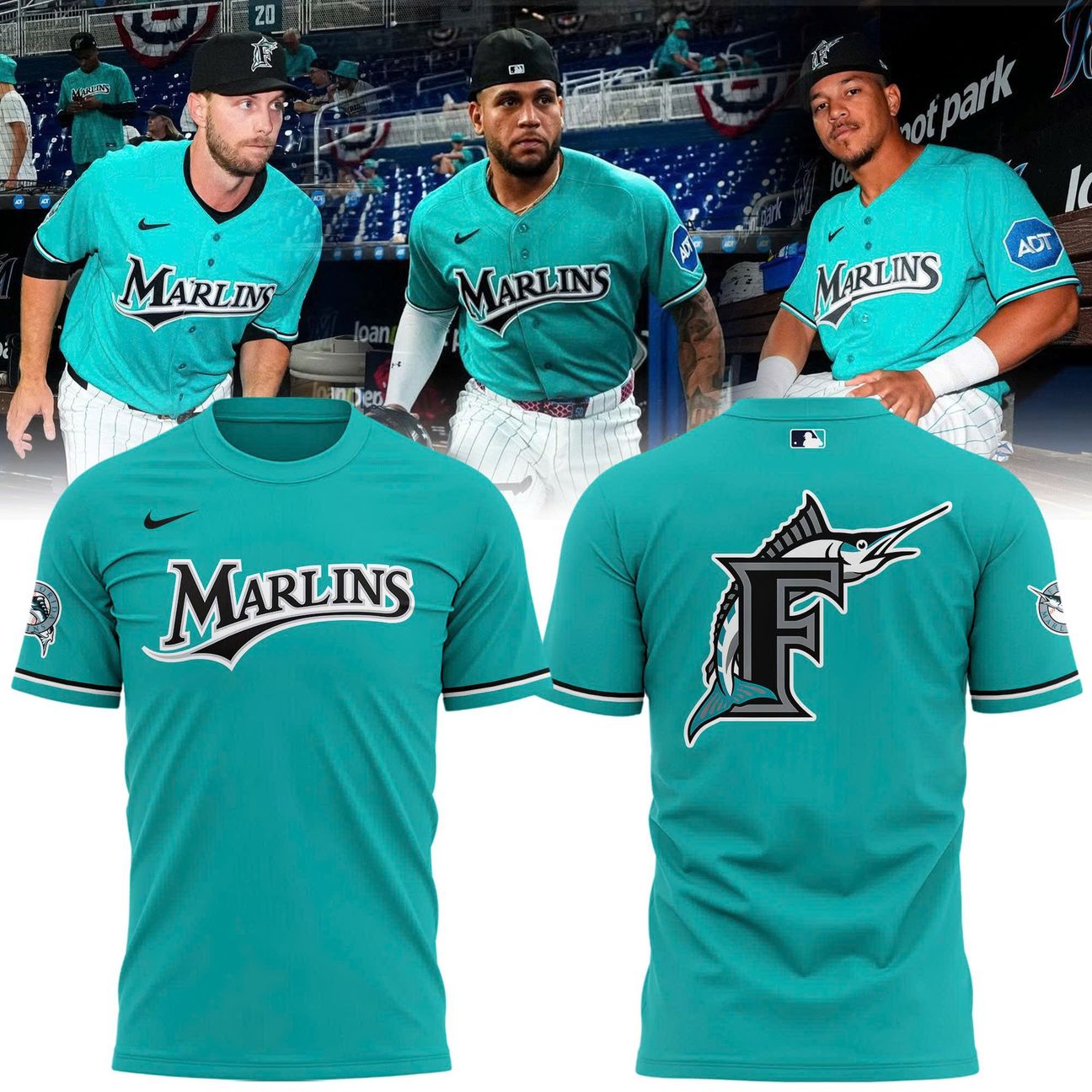 Exclusive Miami Marlins T-Shirt "classic logo" for fans