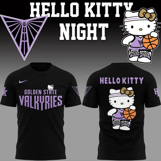 Special edition Golden State Valkyries x Hello Kitty T-Shirt black for fans