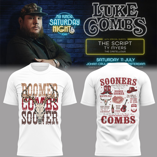 Luke Combs x Oklahoma Sooners My Kinda Saturday Night Tour 2026 Tshirt