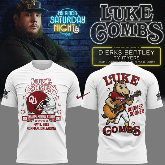 Luke Combs x Oklahoma Sooners My Kinda Saturday Night Tour 2026 Tshirt