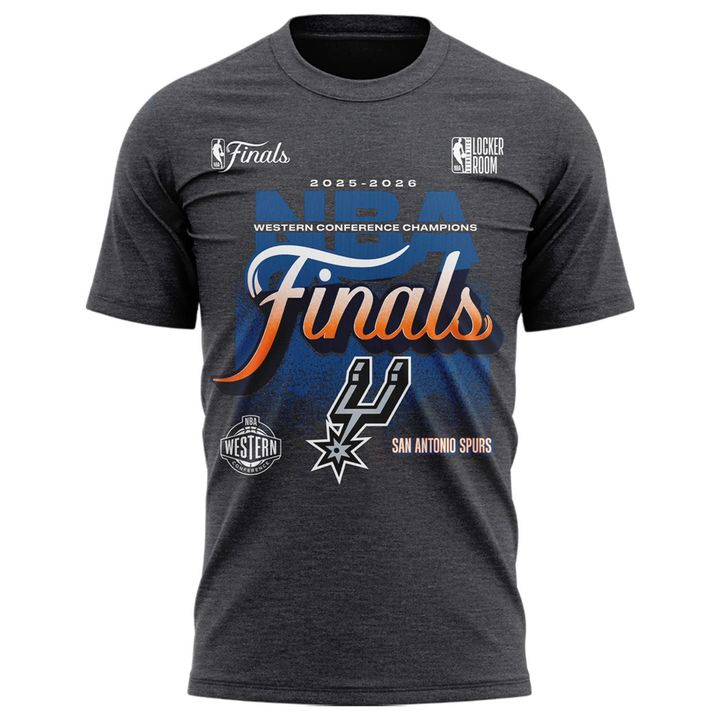 (Adult & Kids) San Antonio Spurs  Charcoal 2026 NBA Western Conference Champions Two-Sided T-Shirt