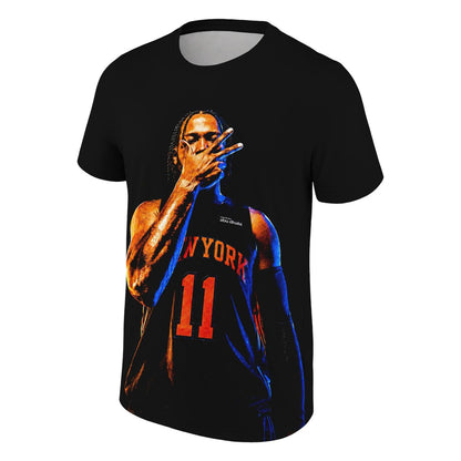 T-Shirt of Ben Stiller wear prints Jalen Brunson and Signatures for fans NEW YORK KNICKS.