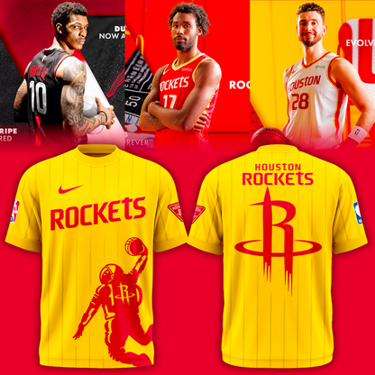 Houston Rockets 2026 New Logo T-Shirt - Yellow