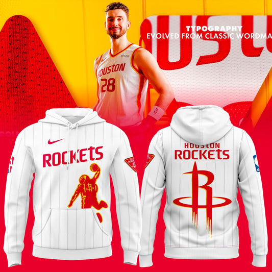 Houston Rockets 2026 New Logo Hoodie - White