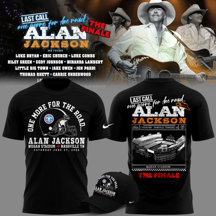 Exclusive Version Alan Jackson x Tennessee Titans "Last Call... The Finale" Black Tshirt 2026
