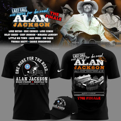 Exclusive Version Alan Jackson x Tennessee Titans "Last Call... The Finale" Black Tshirt 2026