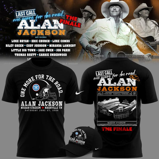 Exclusive Version Alan Jackson x Tennessee Titans "Last Call... The Finale" Black Tshirt 2026