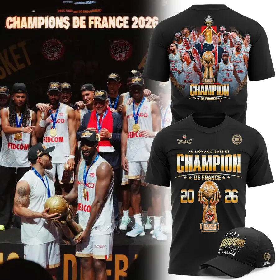 Limited Edition AS Monaco Basket 2026 French League Champions Shirt