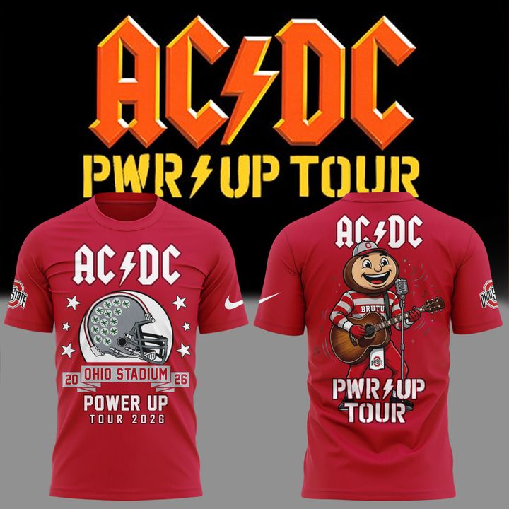Perfect Tshirt AC/DC x Ohio State Buckeyes Football - Power Up Tour 2026 T-Shirt