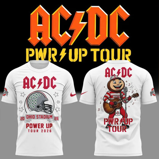 Perfect Tshirt AC/DC x Ohio State Buckeyes Football - Power Up Tour 2026 T-Shirt