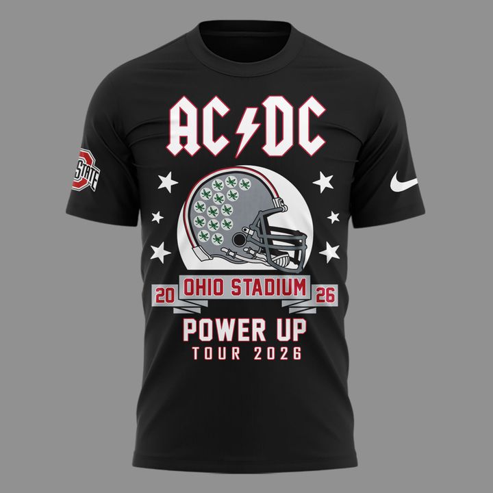 Perfect Tshirt AC/DC x Ohio State Buckeyes Football - Power Up Tour 2026 T-Shirt
