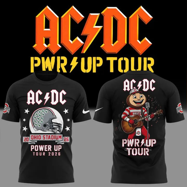 Perfect Tshirt AC/DC x Ohio State Buckeyes Football - Power Up Tour 2026 T-Shirt