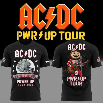 Perfect Tshirt AC/DC x Ohio State Buckeyes Football - Power Up Tour 2026 T-Shirt