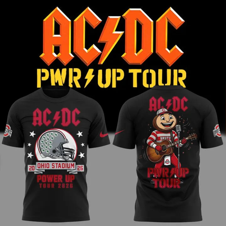 Perfect Tshirt AC/DC x Ohio State Buckeyes Football - Power Up Tour 2026 T-Shirt