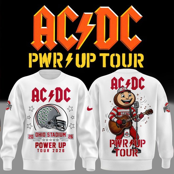Sweatshirt AC/DC x Ohio State Buckeyes Football - Power Up Tour 2026 Sweatshirt