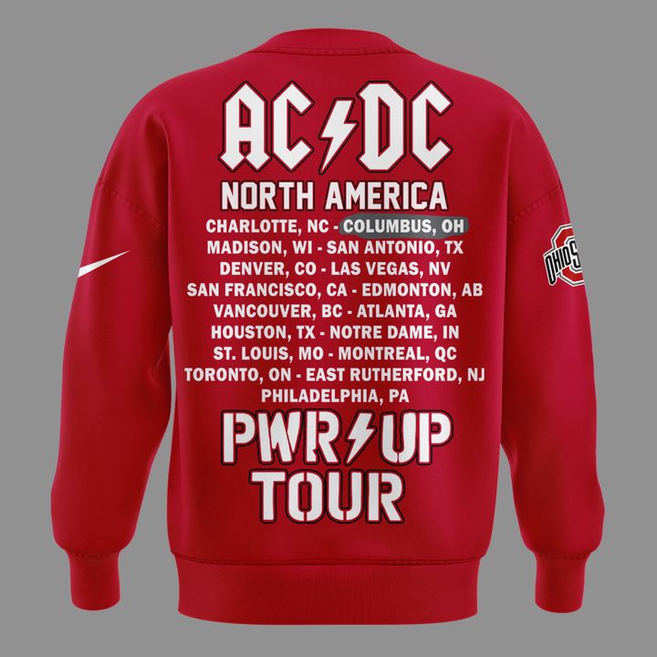 Sweatshirt AC/DC x Ohio State Buckeyes Football - Power Up Tour 2026 Sweatshirt