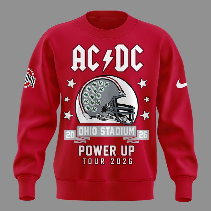 Sweatshirt AC/DC x Ohio State Buckeyes Football - Power Up Tour 2026 Sweatshirt