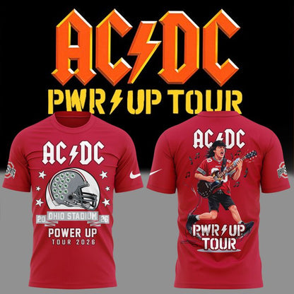 Perfect Tshirt AC/DC x Ohio State Buckeyes Football - Power Up Tour 2026 T-Shirt