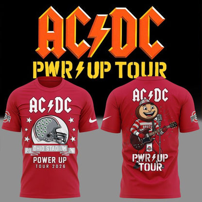 Perfect Tshirt AC/DC x Ohio State Buckeyes Football - Power Up Tour 2026 T-Shirt